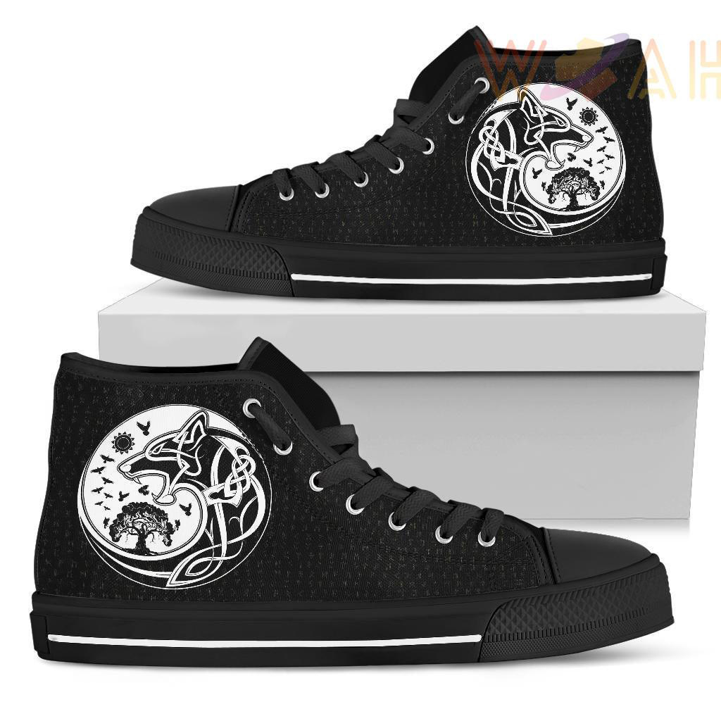high top shoes skoll and hati rune tattoo a31