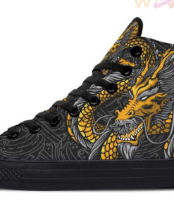 japanese gold dragon high top canvas shoes