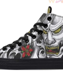 japanese mask tattoo high top canvas shoes