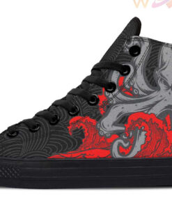 japanese octopus high top canvas shoes