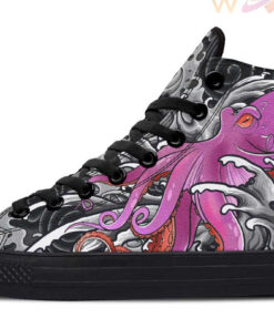 japanese octopus2 high top canvas shoes