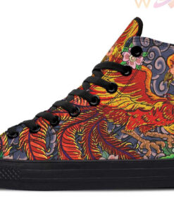 japanese phoenix high top canvas shoes