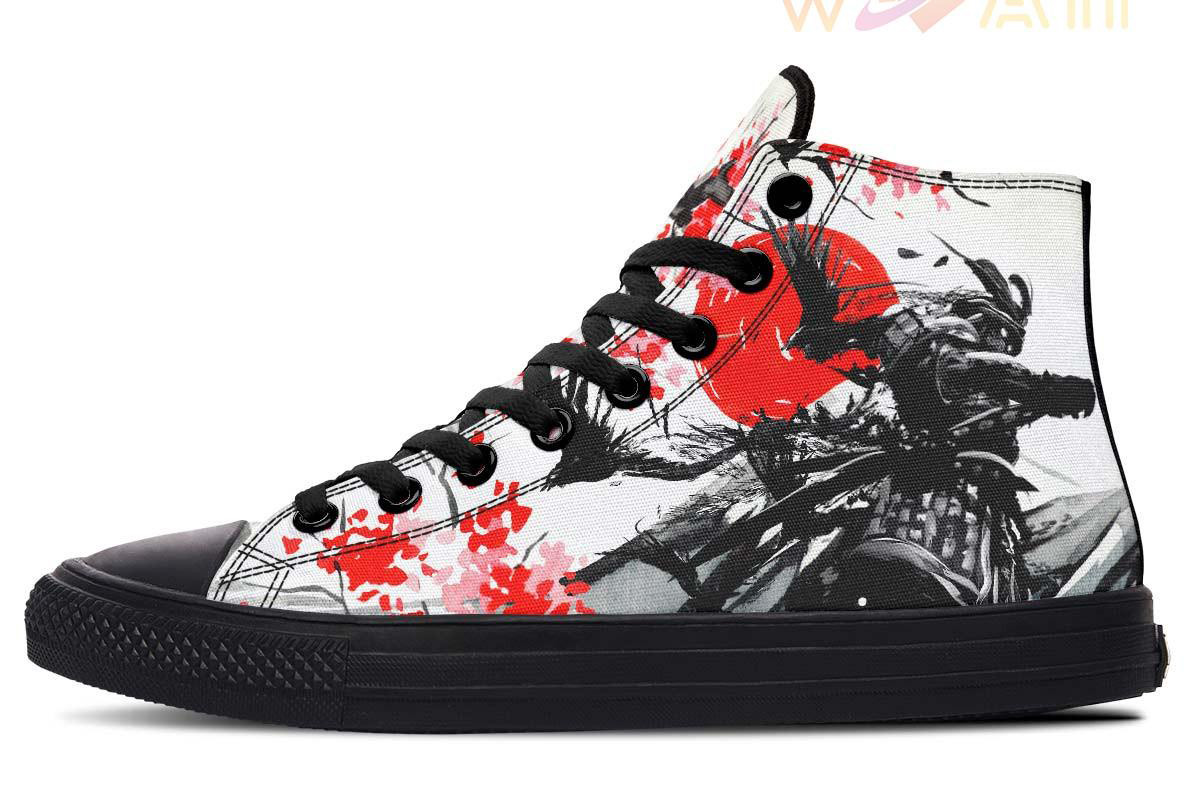 japanese samurai and mountain high top canvas shoes