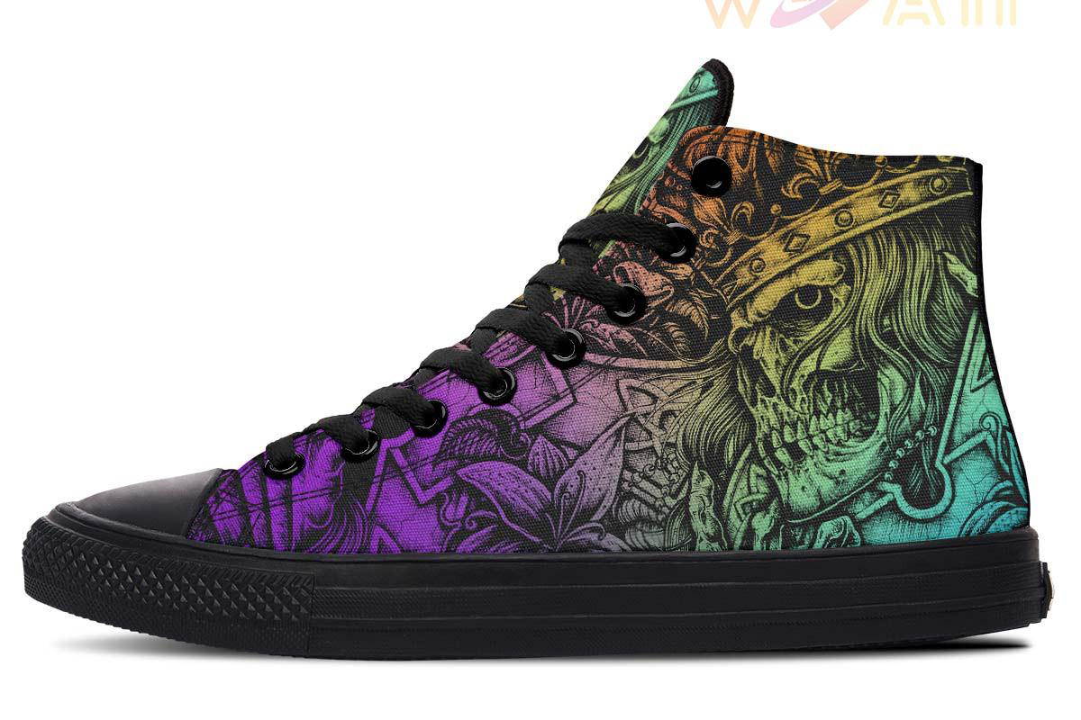 knights time king s kull high top canvas shoes
