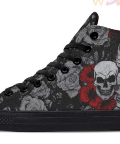 la catrina and skulls high top canvas shoes