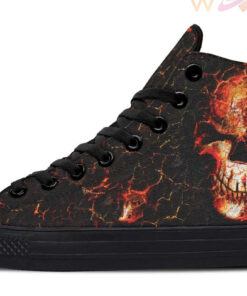 lava skull high top canvas shoes