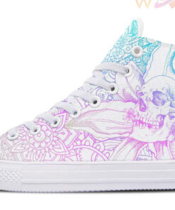 lily flower skul art high top canvas shoes