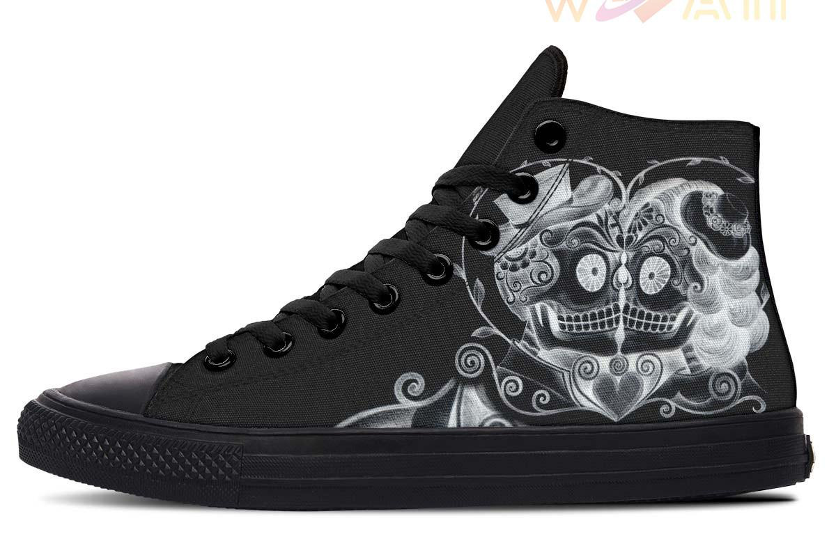 love you after death high top canvas shoes