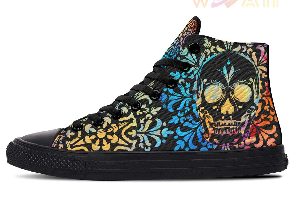 module mandala skull high top canvas shoes