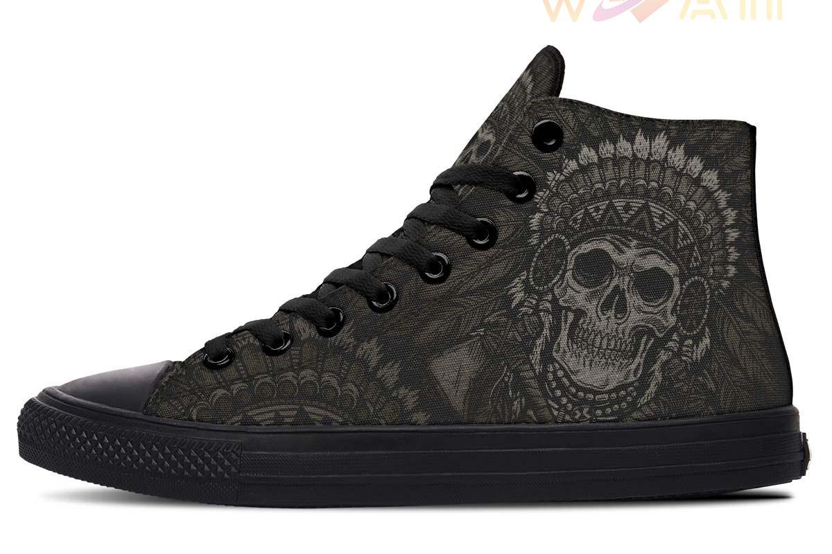 native american boss high top canvas shoes