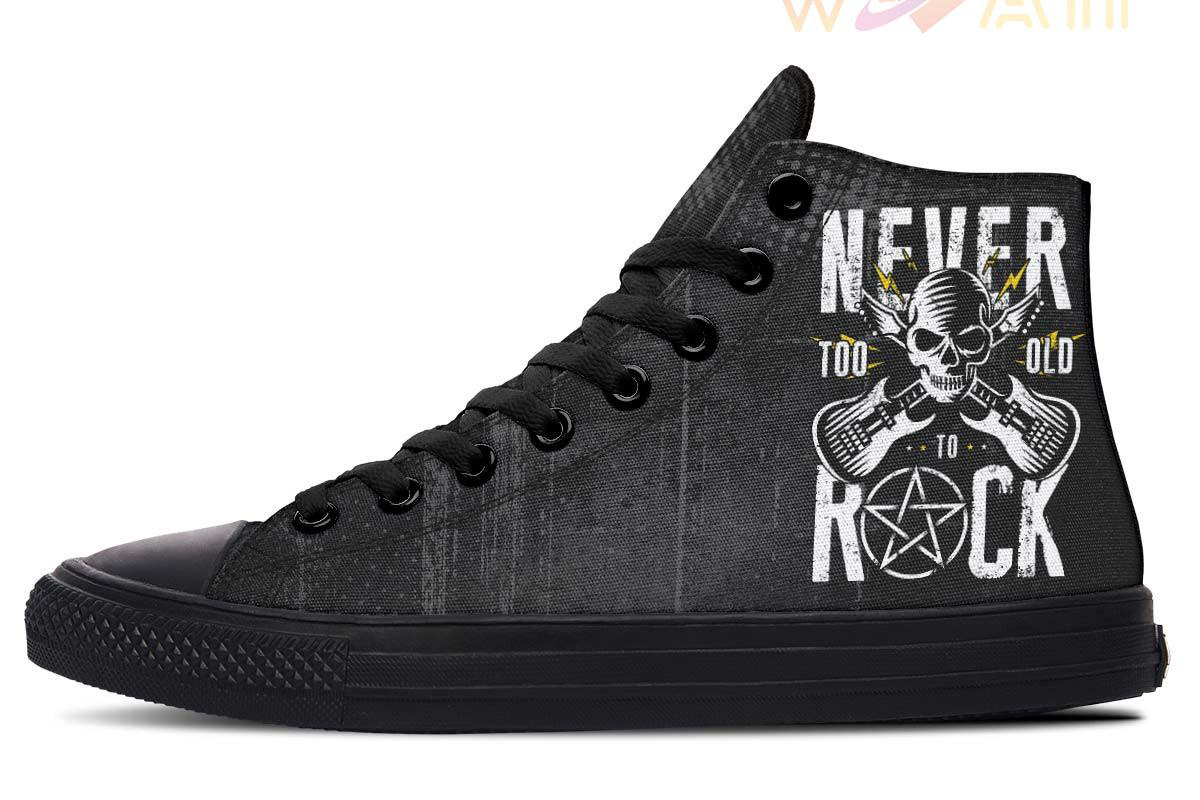 never too old high top canvas shoes