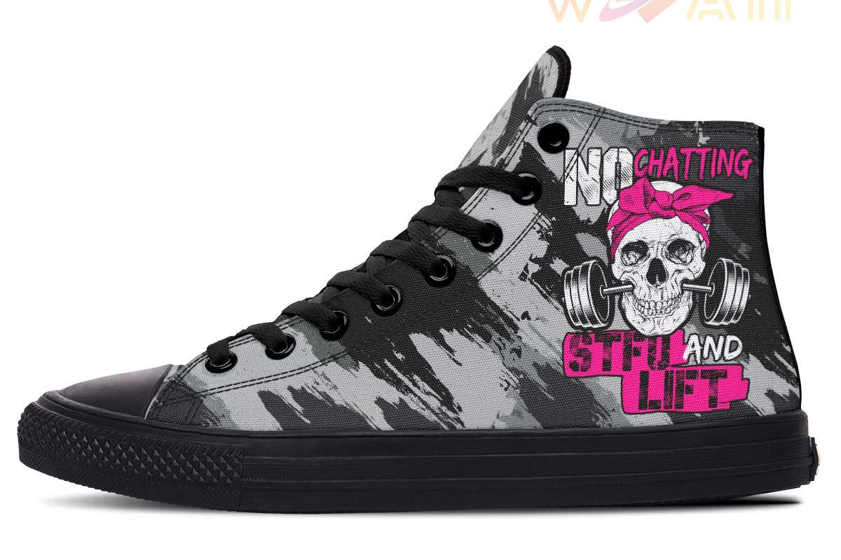 no chatting high top canvas shoes