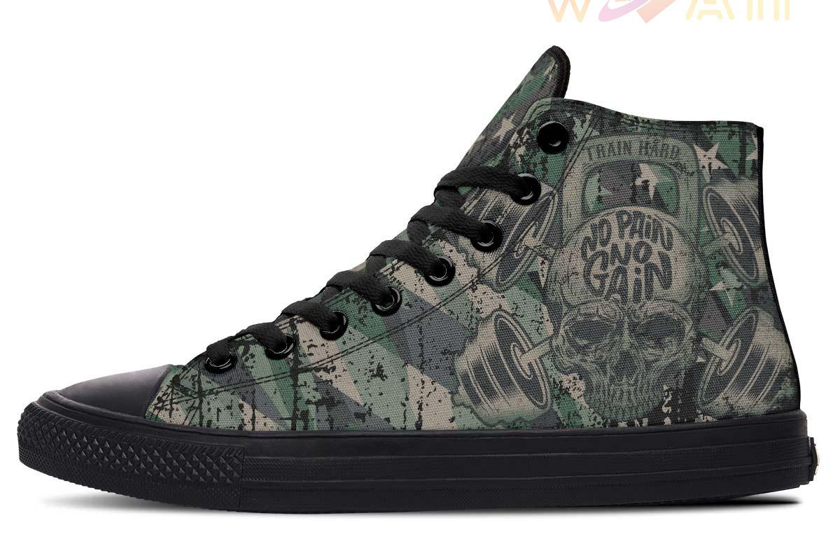 no pain camo beast high top canvas shoes