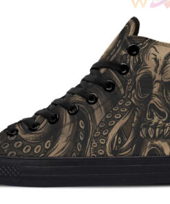octopus skull tattoo high top canvas shoes