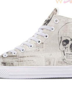off white skull high top canvas shoes