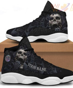 personalized name blue skull 13 sneakers xiii shoes