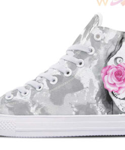 pink rose eye high top canvas shoes