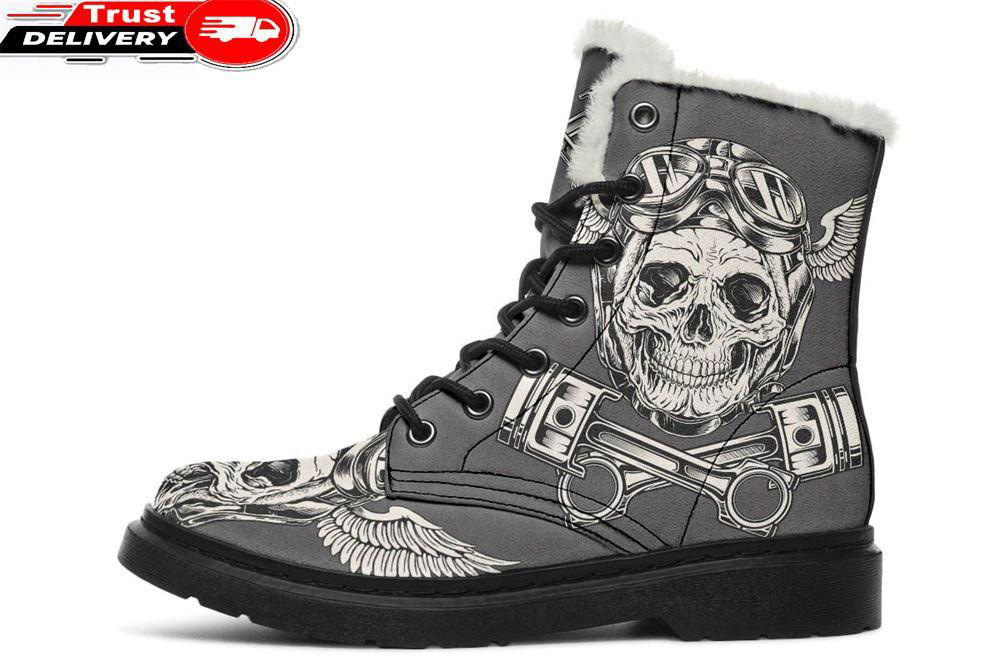 piston rider faux fur leather boots