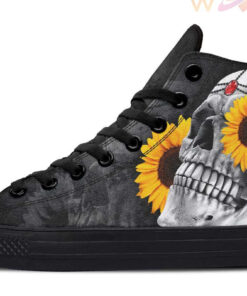 precious stone skull high top canvas shoes