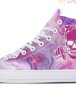 purple acrylic workout high top canvas shoes