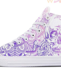 purple color blend skull high top canvas shoes