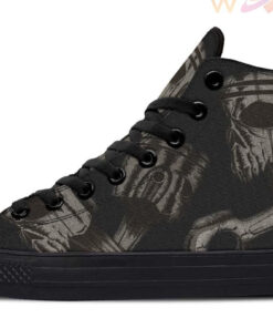 rad skull pistons high top canvas shoes