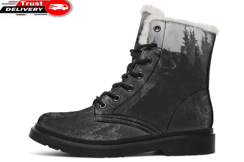 raven and fir faux fur leather boots