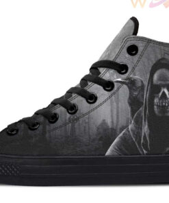 reaper pumpkin and raven high top canvas shoes