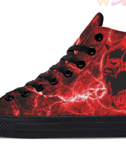 red hell skull high top canvas shoes