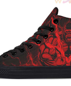 red lightning gorilla high top canvas shoes
