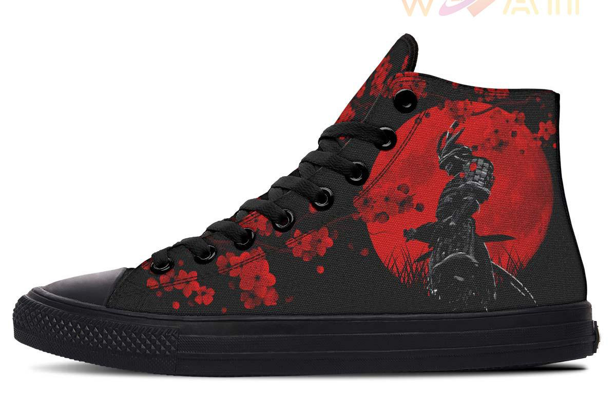 red moon warrior high top canvas shoes