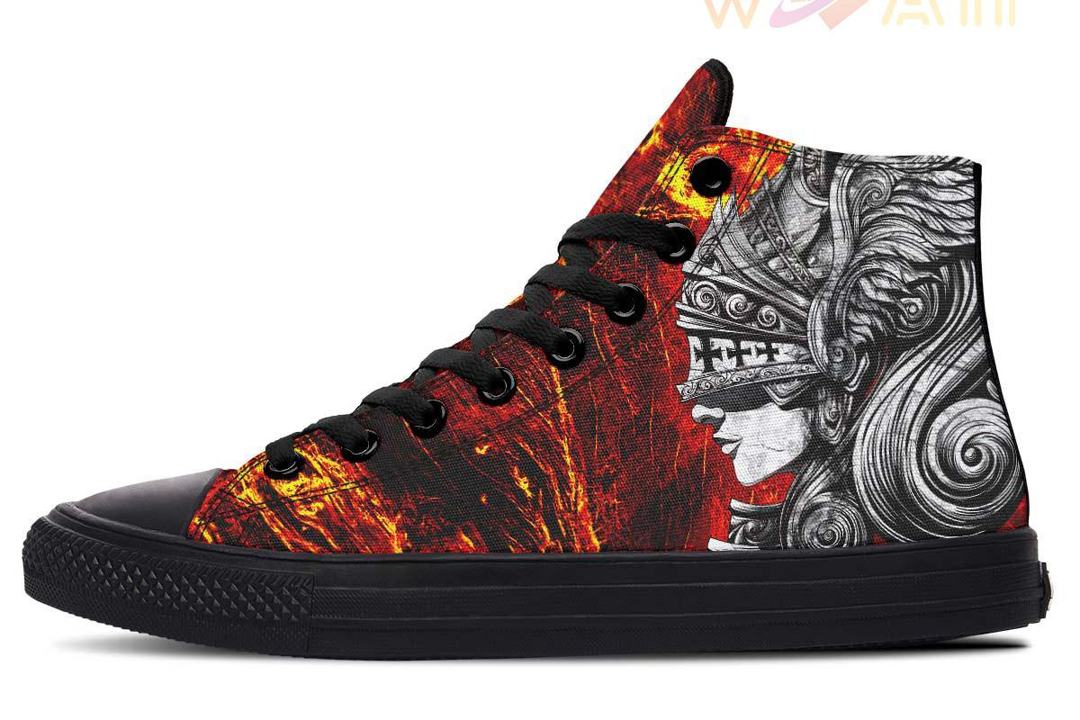 roman women warrior high top canvas shoes