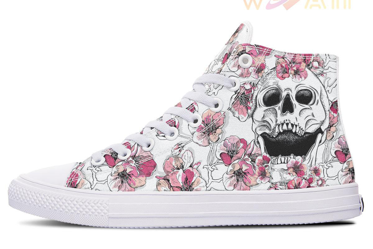 sakura and zugaikotsu high top canvas shoes