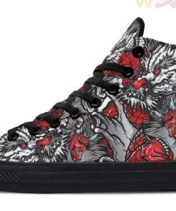 samurai and dragon high top canvas shoes