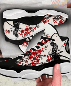 samurai warrior red flower jd13 sneakers