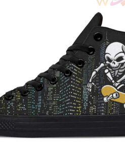 skater skull high top canvas shoes