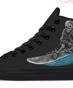 skeleton surfer high top canvas shoes