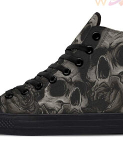 skull addiction high top canvas shoes
