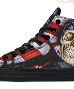 skull and stars bandana high top canvas shoes