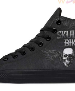 skull biker high top canvas shoes