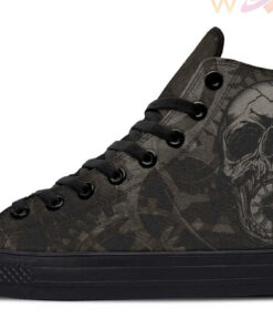 skull clock tattoo high top canvas shoes