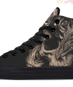skull dragon roses high top canvas shoes