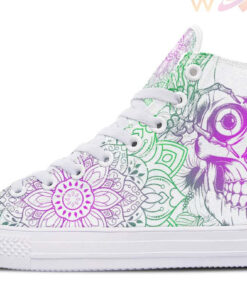 skull love high top canvas shoes