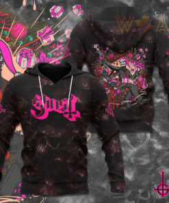 Ghost Band Black Pink Hoodie WOAHTEE011223S1