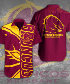 Brisbane Broncos short sleeve dress shirts WOAHTEE0124ZA