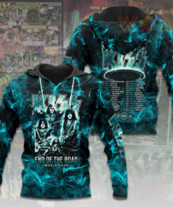 Kiss Band Black Blue Hoodie WOAHTEE0324ST