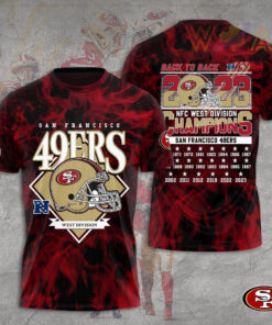 San Francisco 49ers Red Black T shirt WOAHTEE0324W