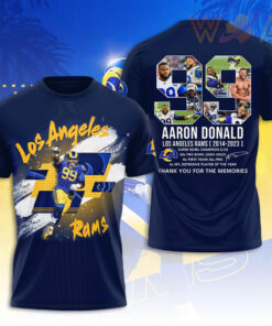 Aaron Donald X Los Angeles Rams Navy T shirt WOAHTEE0424ZP
