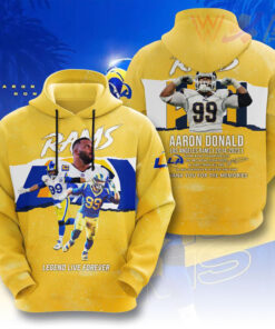 Aaron Donald X Los Angeles Rams Yellow Hoodie WOAHTEE0424ZO