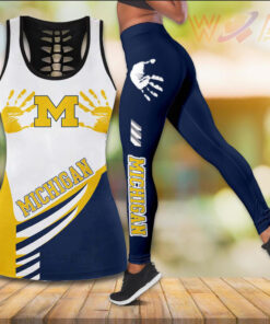 Michigan Wolverines Football Tank Top Leggings WOAHTEE0524SF